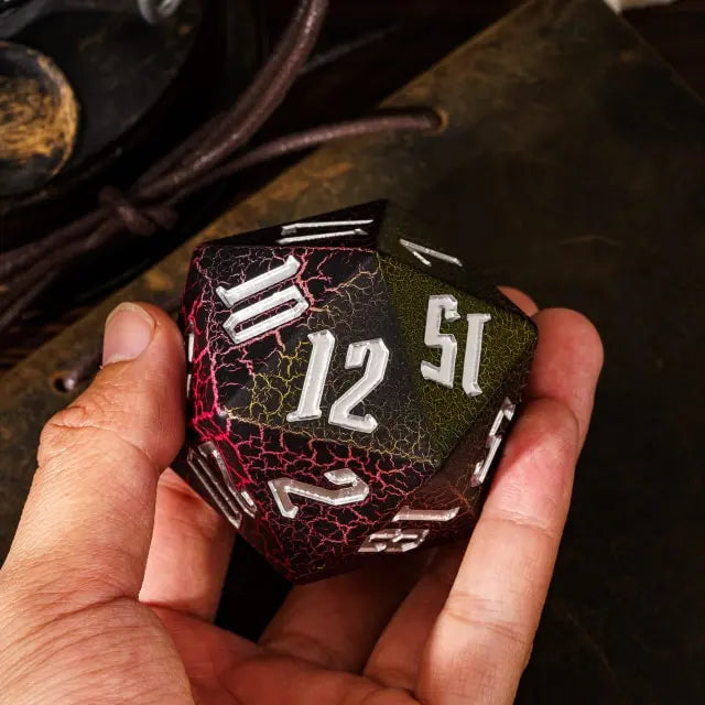 55mm D20 dice Red and yellow