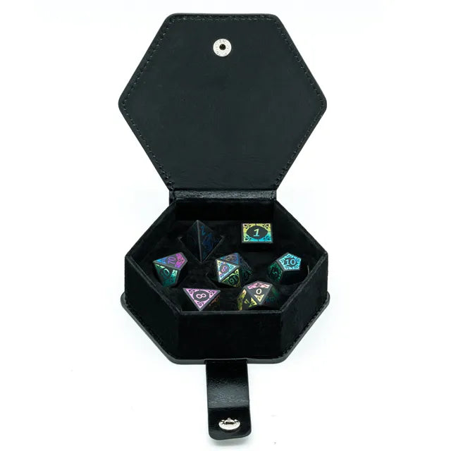 Colorful Obsidian gemstone dice