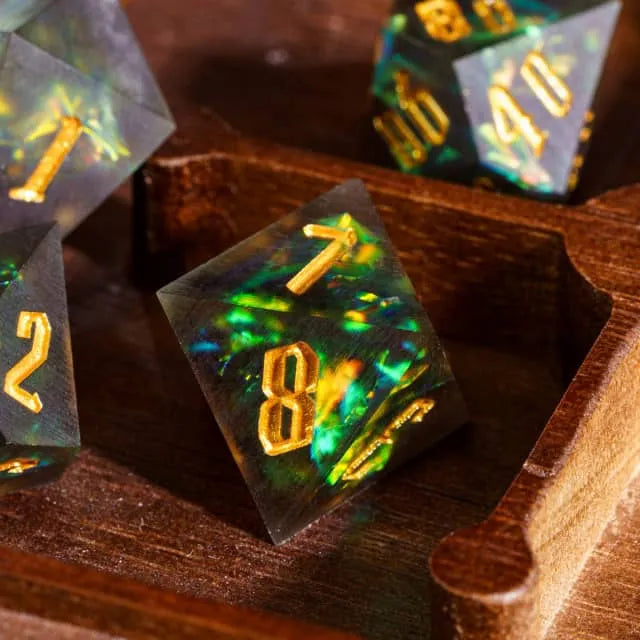 Handmade Frosted Dice Groen