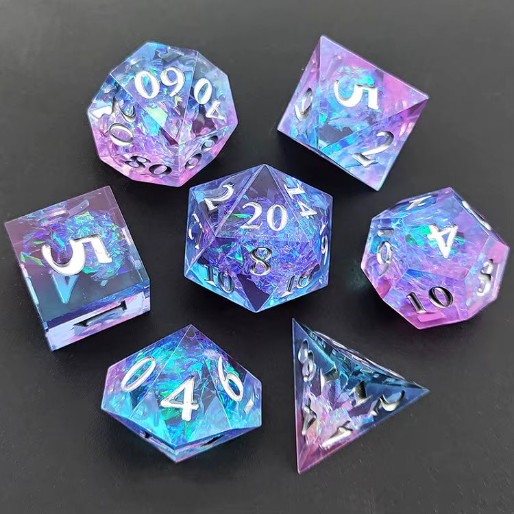 Handmade sharp edge blue purple