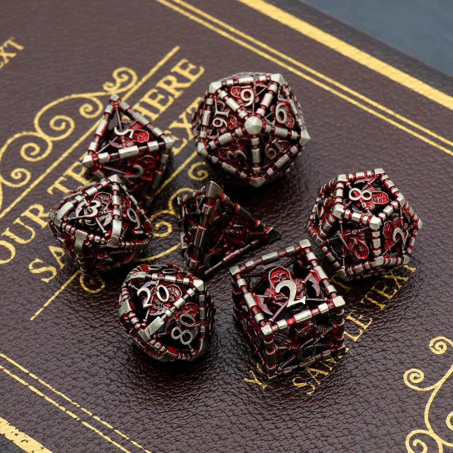 Metal dice set warrior blood